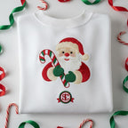 Santa Claus Candy Cane Embroidered Sweatshirt Festive Holiday Crewneck Cute Monogram Xmas Sweater Christmas Gift 1763623082085.jpg