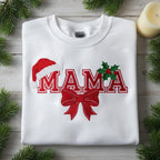 Christmas Mama Embroidered Sweatshirt Santa Hat Red Bow Hoodie Holiday Mom Gift Expecting Mother Crewneck Festive Sweater 1763690507191.jpg