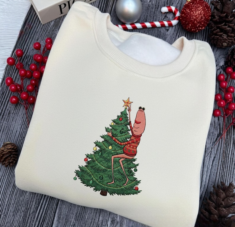 Embroidered Marcus The Worm Sweatshirt Funny Christmas Ugly Sweater Crewneck Meme Creature Decorating Tree Hoodie Gag Gift Festive 1763692427461.png
