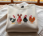 Embroidered Christmas Chickens Sweatshirt Funny Chicken Christmas Hoodie Holiday Farm Sweatshirt Farm Lover Xmas Gift 1763694078143.jpg