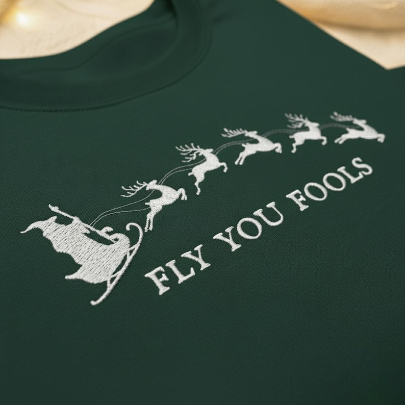 Embroidered Fly You Fools Funny Christmas Lotr Hoodie Gandalf Reindeer Sweatshirt Holiday Funny Hoodie Gandalf Santa Fellowship Christmas 1763694438376.png