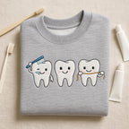 Embroidered Cute Teeth Sweatshirt Brushing Flossing Tooth Hoodie Dental Assistant Hygienist Gift Oral Health Crewneck 1763696658376.jpg