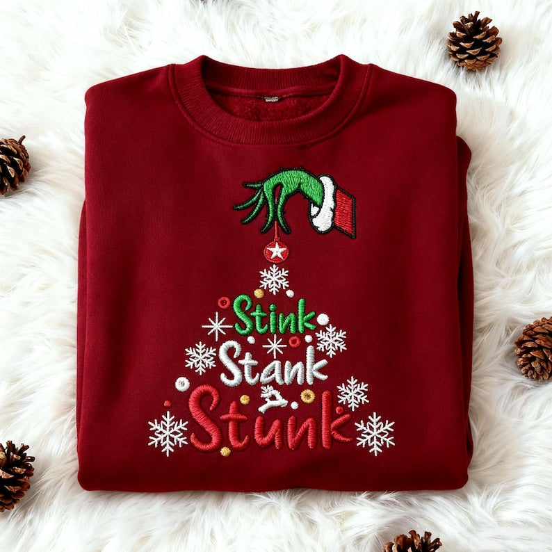 Stink Stank Stunk Christmas Tree Embroidery Sweatshirt Grinch Hand Ornament Holiday Hoodie Unique Christmas Gifts 1763713275070.jpg