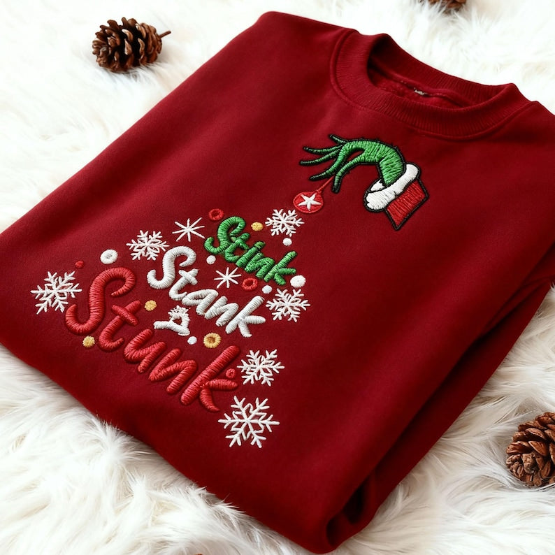 Stink Stank Stunk Christmas Tree Embroidery Sweatshirt Grinch Hand Ornament Holiday Hoodie Unique Christmas Gifts 1763713275689.jpg