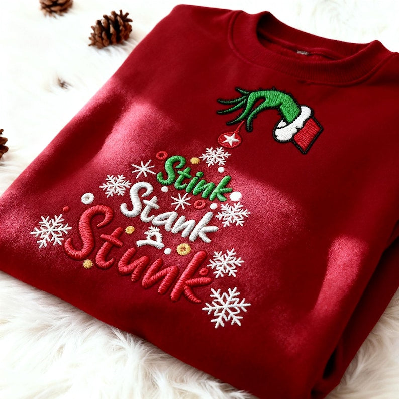 Stink Stank Stunk Christmas Tree Embroidery Sweatshirt Grinch Hand Ornament Holiday Hoodie Unique Christmas Gifts 1763713275691.jpg