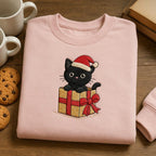 Black Cat Embroidered Sweatshirt Kitten In A Gift Box Hoodie Santa Hat Christmas Pet Sweater Holiday Cat Lover Gift 1763777394165.jpg