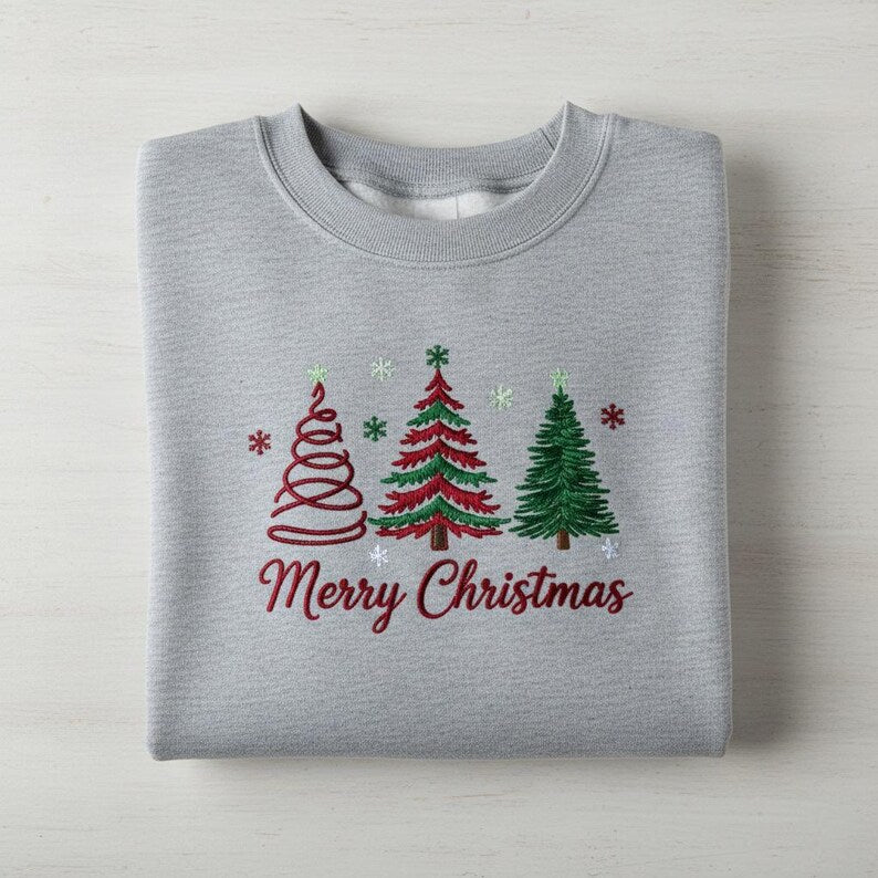 Embroidered Merry Christmas Trees Sweatshirt Minimalist Holiday Tree Hoodie Christmas Vacation Sweater Festive Xmas Apparel 1763785547189.jpg