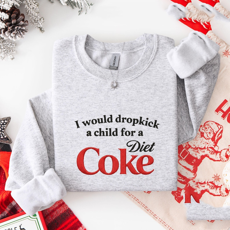 Embroidered Christmas Diet Coke Ugly Sweater Diet Coke Shirt Christmas Shirt Cute Coke Lover Sweater Cozy Gift For Soda Lovers 1763976972274.png
