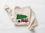 Christmas Sweatshirt Christmas Tree On Fire Truck Sweatshirt Winter Sweater Firefighter Christmas Crewneck Gift For For Firefighter Hero 1764139936085.jpg