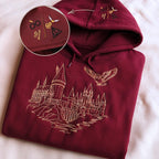 Wizard Castle Owl Embroidered Hoodie Wizard Shirt Magical School Shirt Fantasy Lover Gift Universal Studios Shirt Wizard Movie Fan Gift 1764315470682.jpg