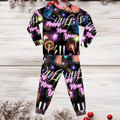 Family Matching Happy New Year Pajamas Set Fireworks Print Christmas Pjs Holiday Sleepwear Outfit Festive Matching Family Loungewear 1764554098611.jpg