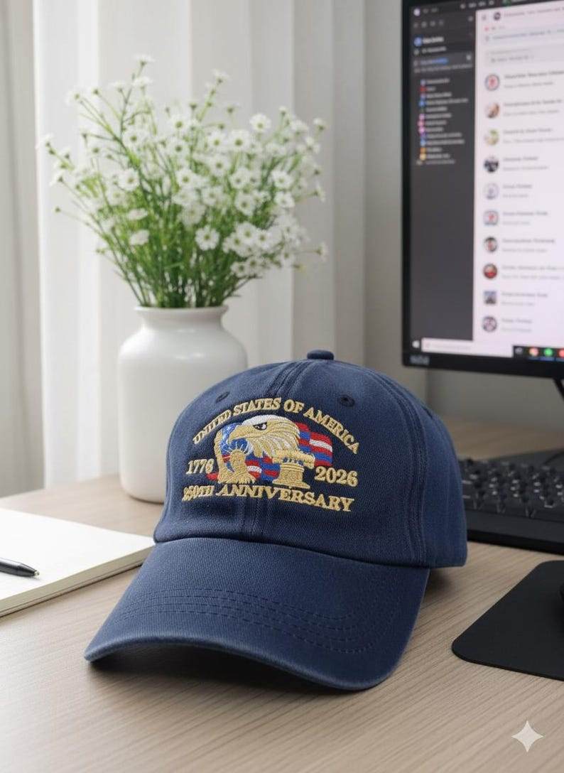 250th Anniversary Eagle Hat Vintage Embroidered Usa Dad Cap 1764649082027.png