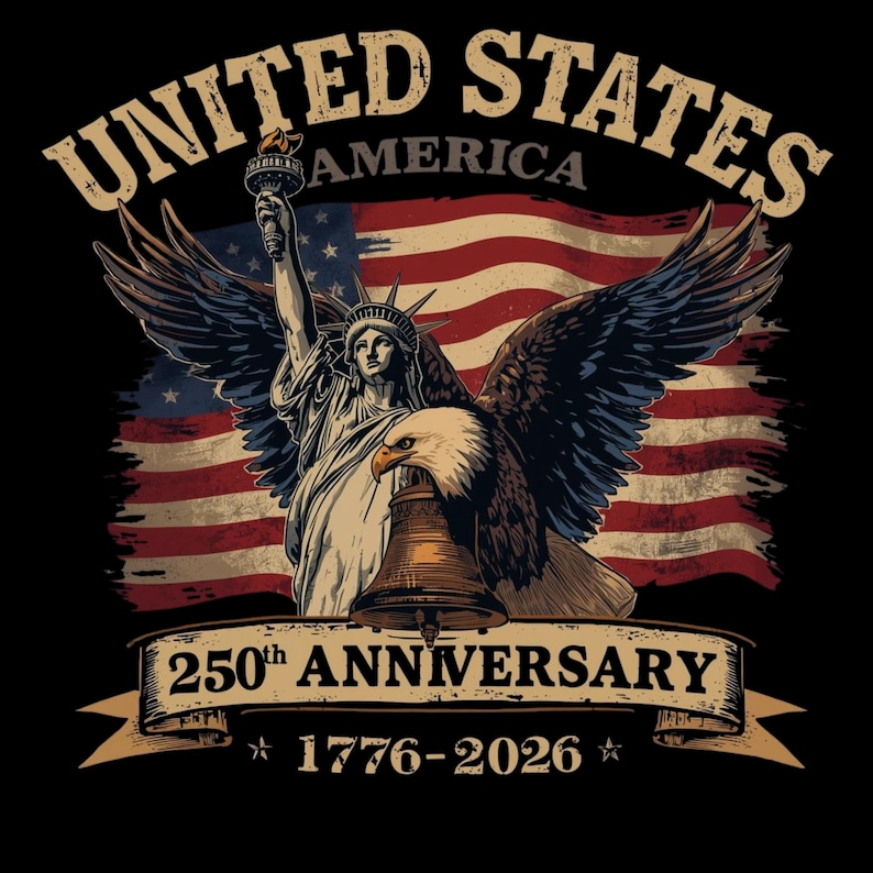 250th Anniversary American Usa Sweatshirt Patriotic 1776 2026 Eagle  Liberty Bell Crewneck 1764650248497.png
