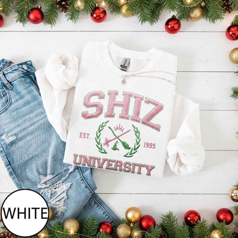 Embroidered Shiz University Sweatshirt Changed For Good Wicked Embroidery Sweater Wizard Musical Sweater Defy Gravity Embroidered Gifts 1764817453866.png