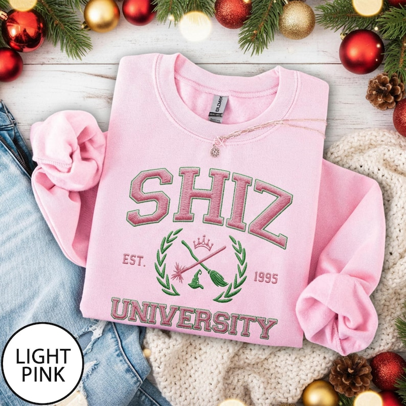 Embroidered Shiz University Sweatshirt Changed For Good Wicked Embroidery Sweater Wizard Musical Sweater Defy Gravity Embroidered Gifts 1764817453943.png