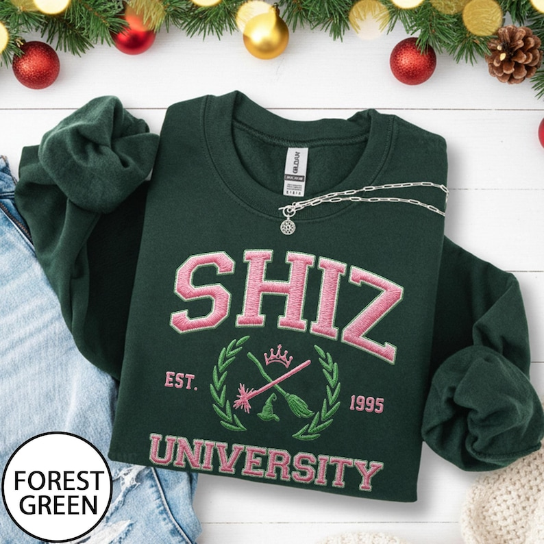 Embroidered Shiz University Sweatshirt Changed For Good Wicked Embroidery Sweater Wizard Musical Sweater Defy Gravity Embroidered Gifts 1764817453969.png