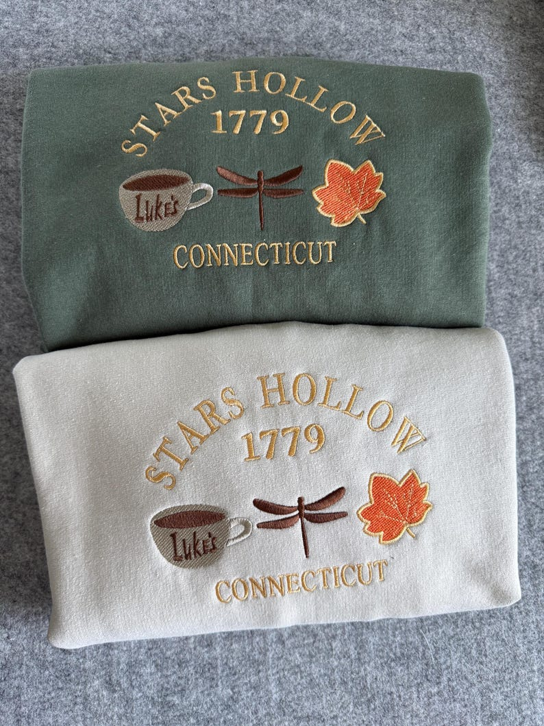 Stars Hollow Fall Embroidered Sweatshirt Gildan 18000 1764830571510.png