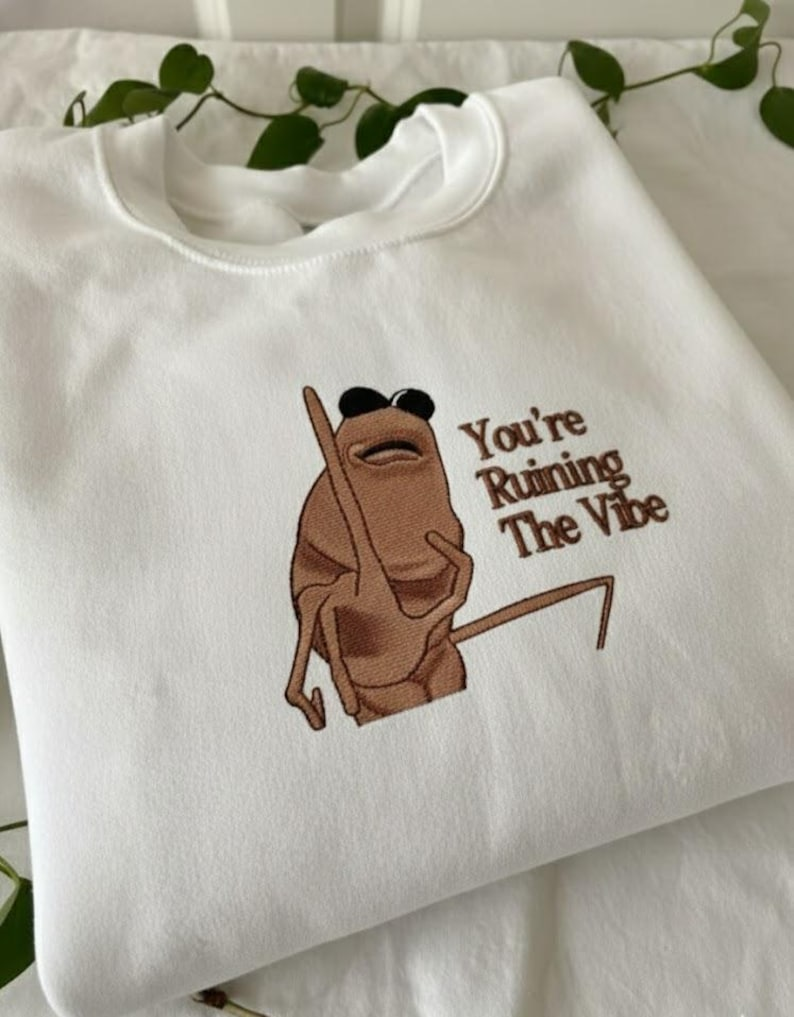 Marcus The Worm Embroidered Sweatshirt Youre Ruining The Vibe Crewneck Marcus The Worm Meme Funny Meme Brain Rot Shirt Meme Embroidery 1764903801203.png