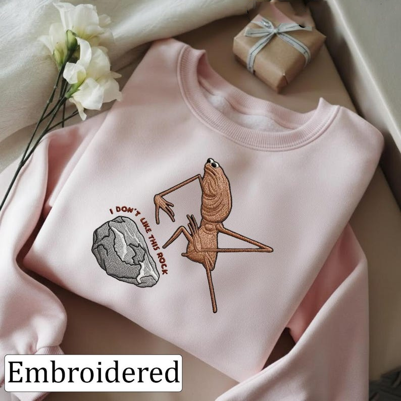 Embroidered Marcus The Worm Sweatshirt I Dont Like This Rock Sweatshirt Marcus The Worm Meme T Shirt Funny Meme Shirts Brain Rot Shirts 1764904863885.png