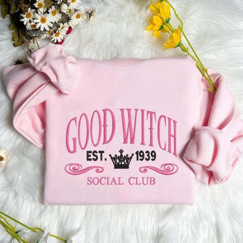 Wicked Glitter Embroidered Sweatshirt Elphaba And Glinda Crewneck Hoodie Wicked Sweatshirt Wicked Movie Glinda Dress Wicked 1764910464411.png