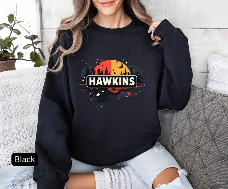 Hawkins Road Sign Shirt Vintage Retro 80s Sweatshirt 1765181330651.png