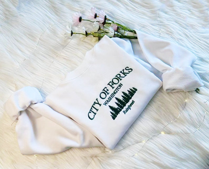 City Of Forks Embroidered Sweatshirt Washington Forest Crew Neck 1765947083319.png