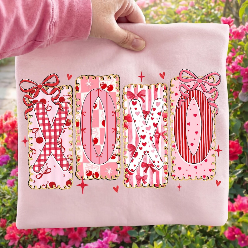 Preppy Xoxo Valentine Shirt Pink Red Heart Coquette Design Valentines Day Shirt Retro Girly Valentine Shirt Shirt Trendy Valentines Shirt 1766113024722.png