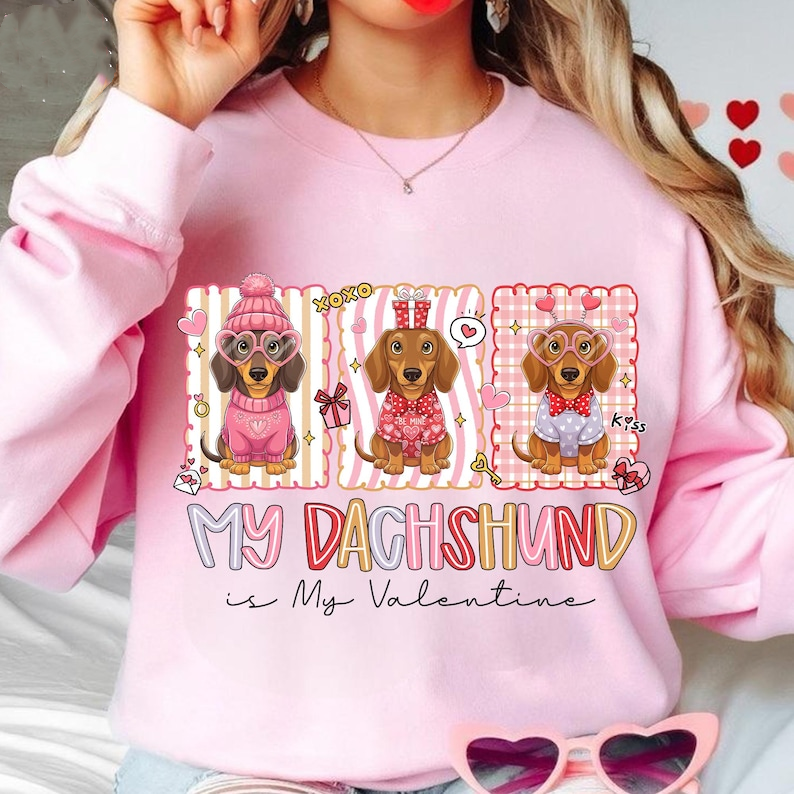 My Dachshund Is My Valentine Png Valentine Coquette Png Valentine Heart Png Retro Valentine Png Valentines Day Dog Love Digital File 1766127994360.png