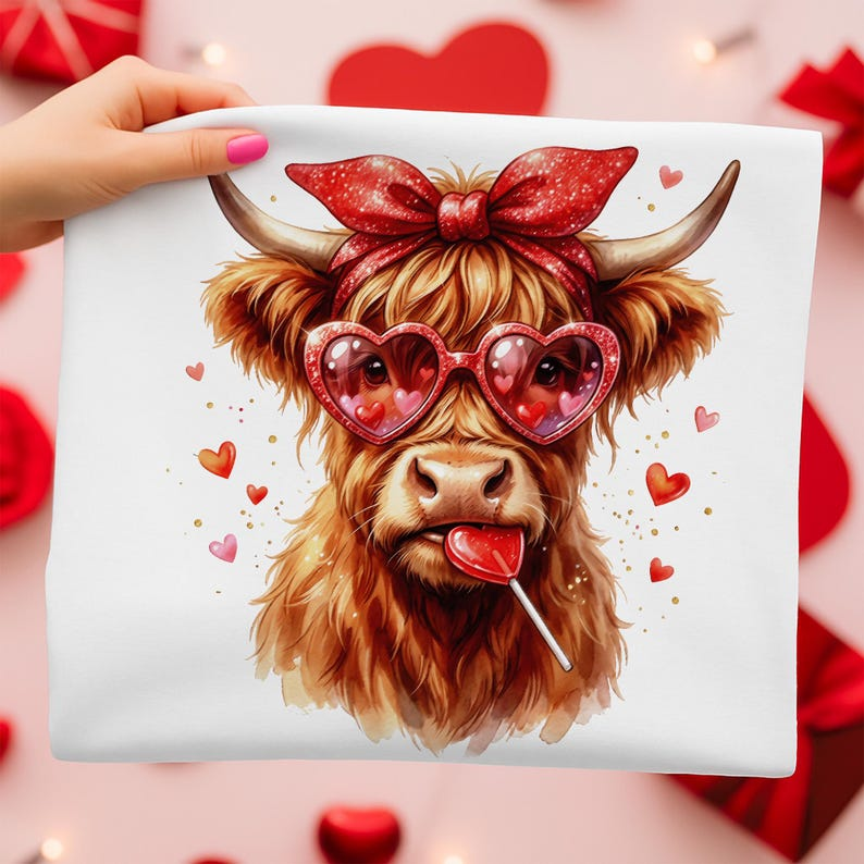 Highland Cow Shirt Valentine Coquette Png Vday Shirt Valentine Heart Shirt Retro Valentine Shirt Sublimation Designs 1766128849855.png