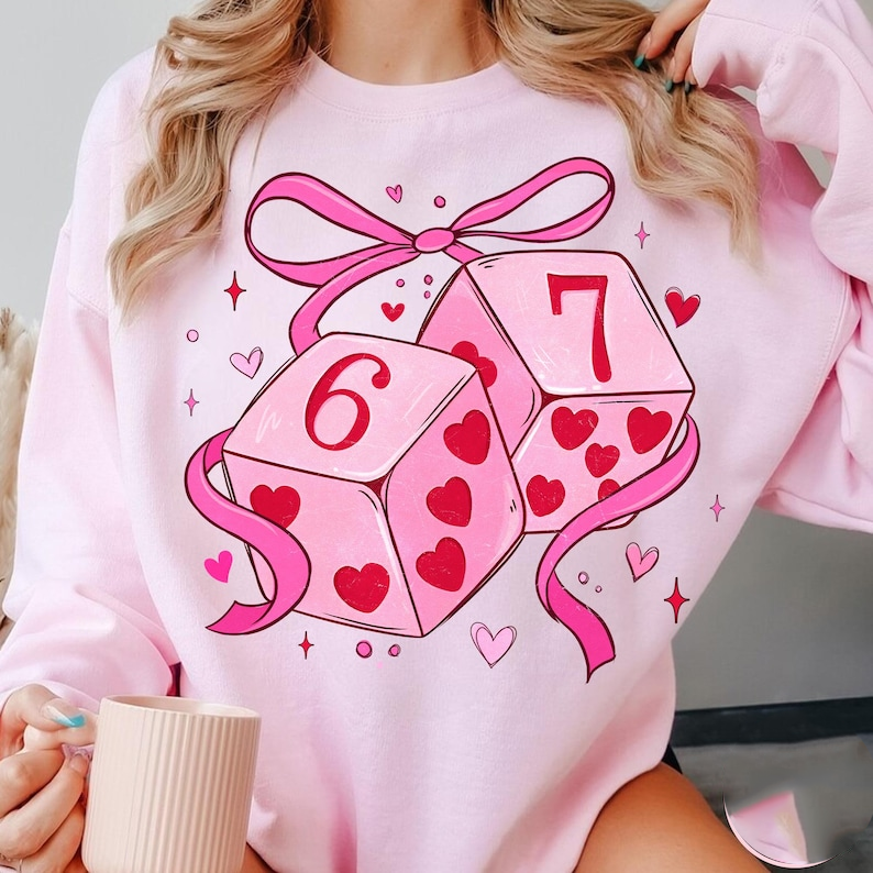 Preppy Six Seven Valentine Shirt Dice 6 7 Clipart Funny Coquette Valentine Shirt Playing Cards Valentine Shirt Download 1766475796186.png