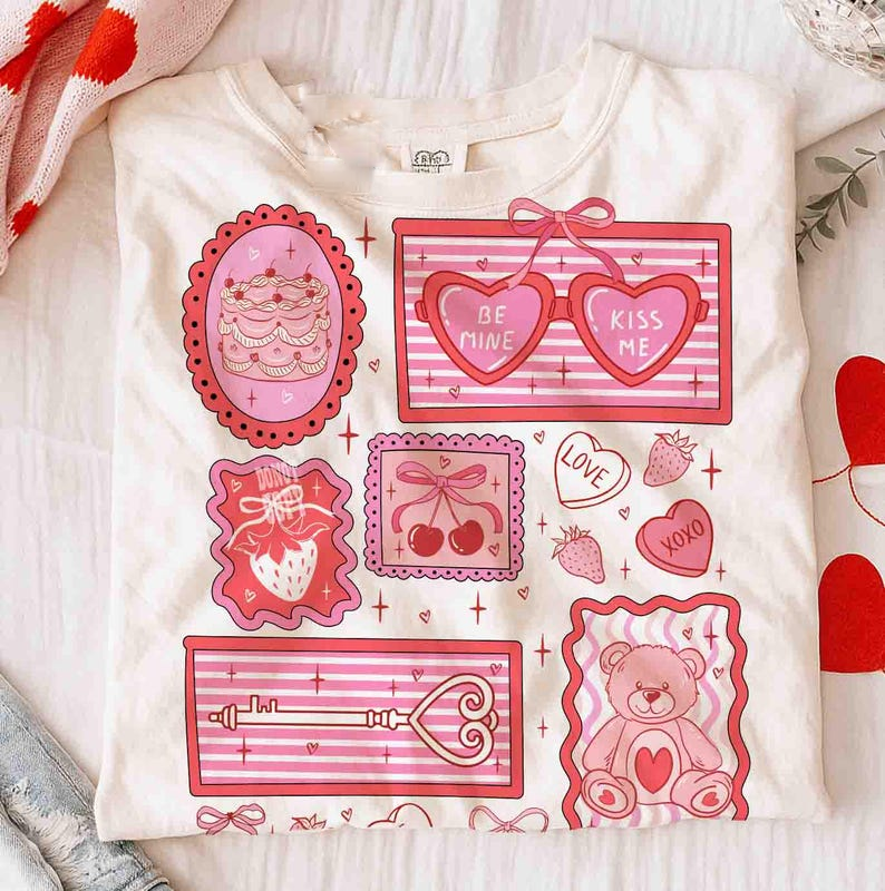 Pink Valentine Coquette Heart Shirt Be Mine Shirt Kiss Me Shirt Xoxo Shirt Sweet Cherry Love Shirt Happy Valentine Day Shirt Trendy Valentine Shirt 1766482240812.png