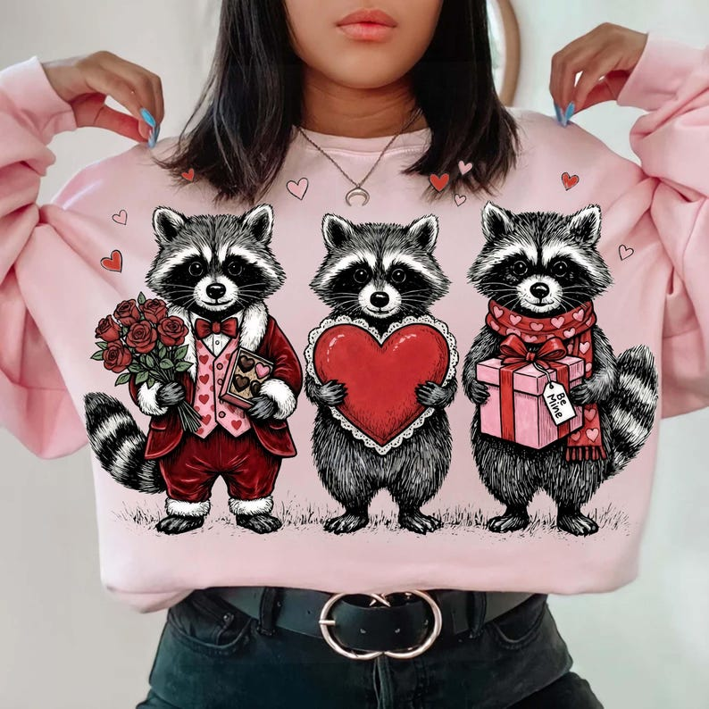 Valentine Raccoons Shirt Cute Raccoons With Roses And Gifts Love Heart Animal Design Romantic Valentine Shirt 1766543928572.png