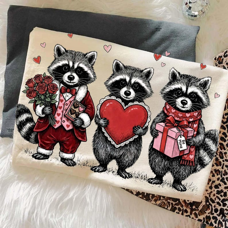 Valentine Raccoons Shirt Cute Raccoons With Roses And Gifts Love Heart Animal Design Romantic Valentine Shirt 1766543929275.png