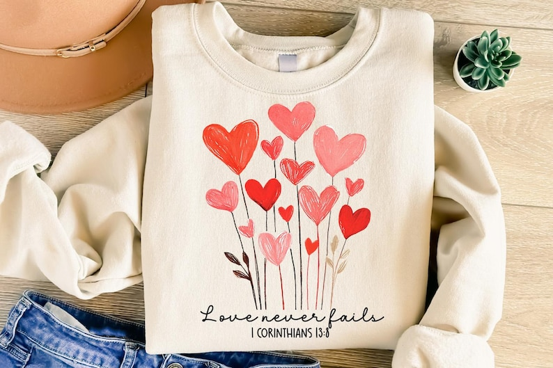 Valentines Shirt   Christian Valentines Day Shirt   Love Never Fails   Sublimation Design 1766545532790.png