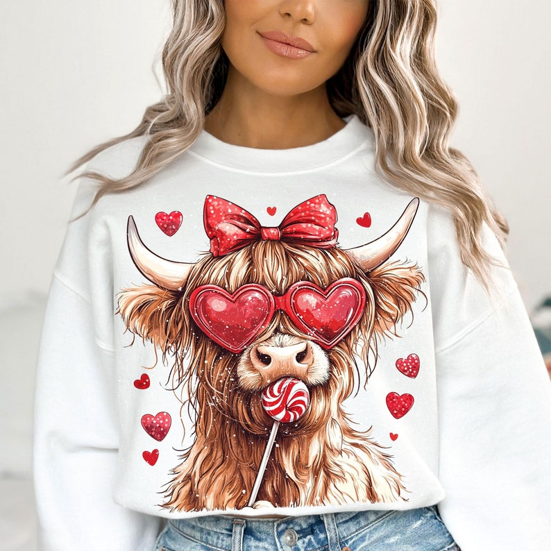 Highland Cow Shirt Valentine Coquette Shirt Valentines Day Retro Valentine Shirt Valentine Heart Shirt Love Shirt 1766547486865.png
