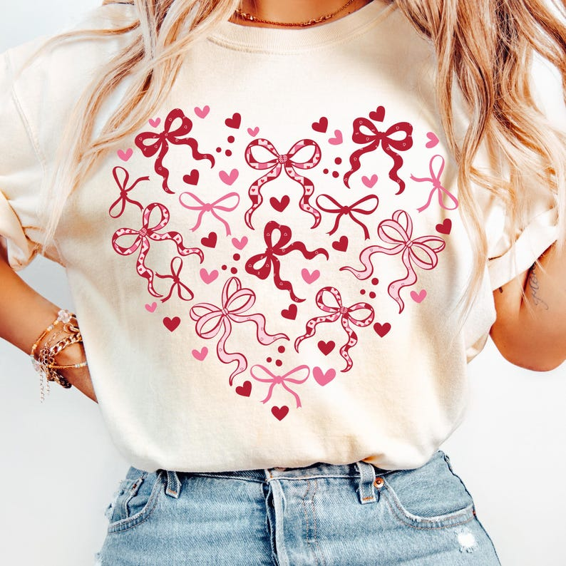 Coquette Valentines Heart Shirt Girly Valentines Day Shirt Preppy Bow Heart Valentines Shirt Shirt Trendy Valentines Day Shirt 1766549635054.png