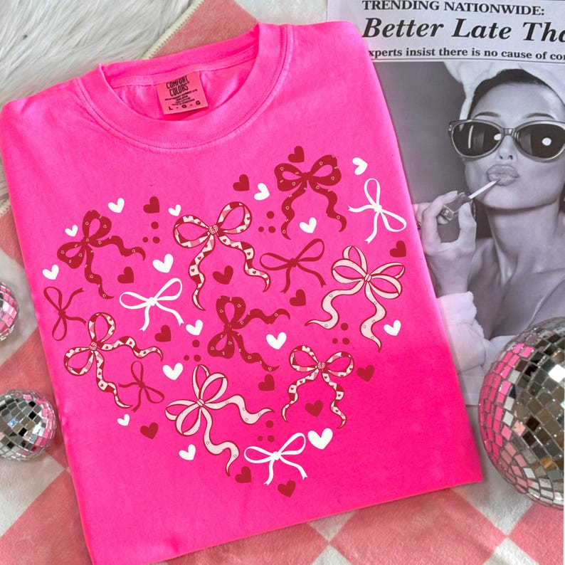 Coquette Valentines Heart Shirt Girly Valentines Day Shirt Preppy Bow Heart Valentines Shirt Shirt Trendy Valentines Day Shirt 1766549635940.png