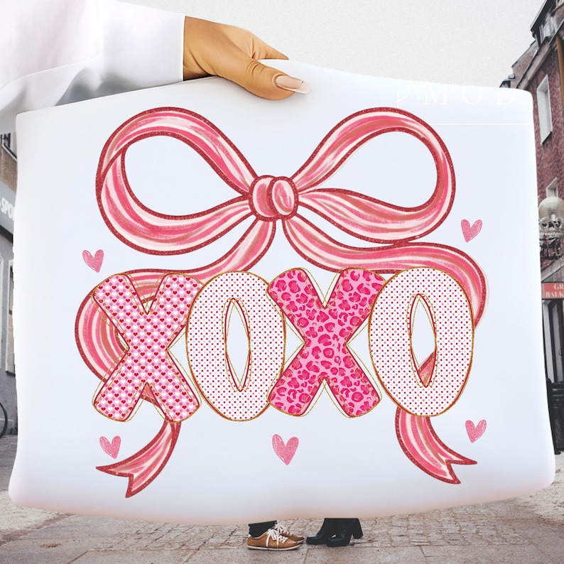 Xoxo Coquette Bow Valentine Brushstroke Shirt Pink Hearts Love Day Shirt Valentines Day Girly Sublimation 1766550892978.png