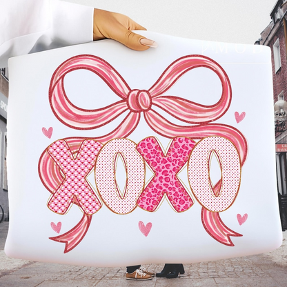 Xoxo Coquette Bow Valentine Brushstroke Shirt Pink Hearts Love Day Shirt Valentines Day Girly Sublimation 1766550892978.png