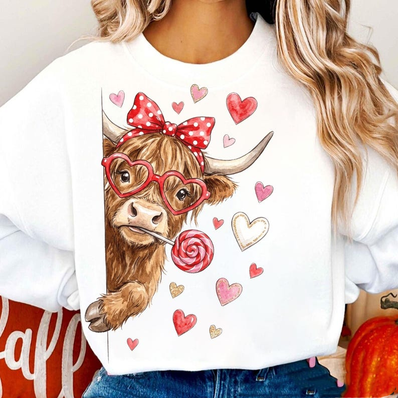 Funny Valentine Highland Cow Shirt Valentine Coquette Shirt Valentines Day Sublimation Howdy Valentine Shirt Love Xoxo Heart 1766562283938.png