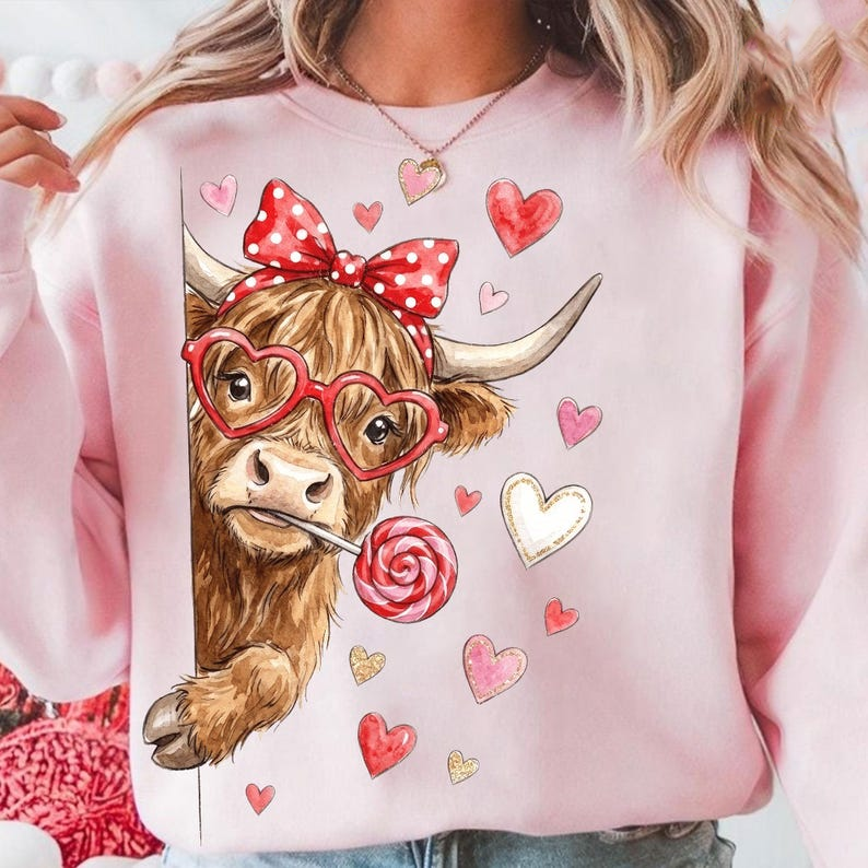 Funny Valentine Highland Cow Shirt Valentine Coquette Shirt Valentines Day Sublimation Howdy Valentine Shirt Love Xoxo Heart 1766562284036.png