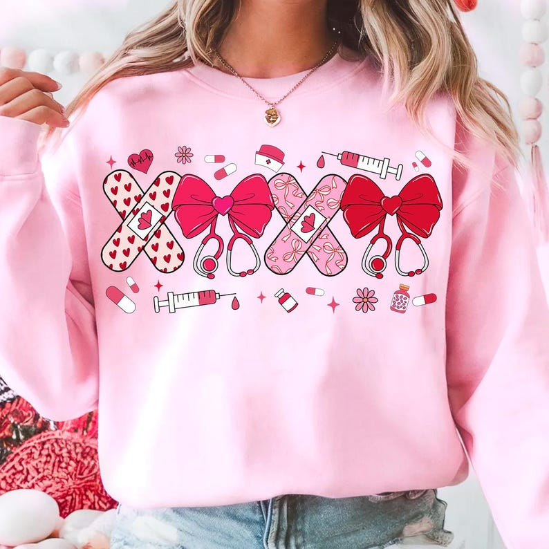 Pink Valentine Nurse Shirt Valentine Nurse Coquette Shirt Cupids Favorite Nurse Shirt Nurse Valentines Shirt Design Valentines Day Shirt 1766566294927.png