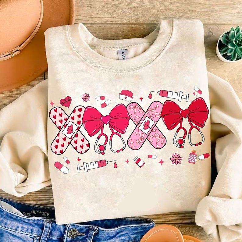 Pink Valentine Nurse Shirt Valentine Nurse Coquette Shirt Cupids Favorite Nurse Shirt Nurse Valentines Shirt Design Valentines Day Shirt 1766566295201.png