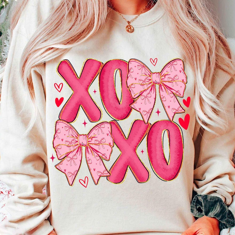Coquette Valentines Xoxo Shirt Trendy Valentines Day Shirt Pink Valentine Girly Checkered Bow Shirt Vday Sublimation Shirt 1766724504586.png