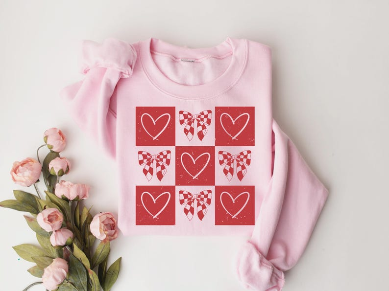 Retro Checkered Valentines Shirt Coquette Valentines Shirt Retro Valentines Day Shirt Valentines Love Shirt Valentines Bow Shirt 1766806376410.png