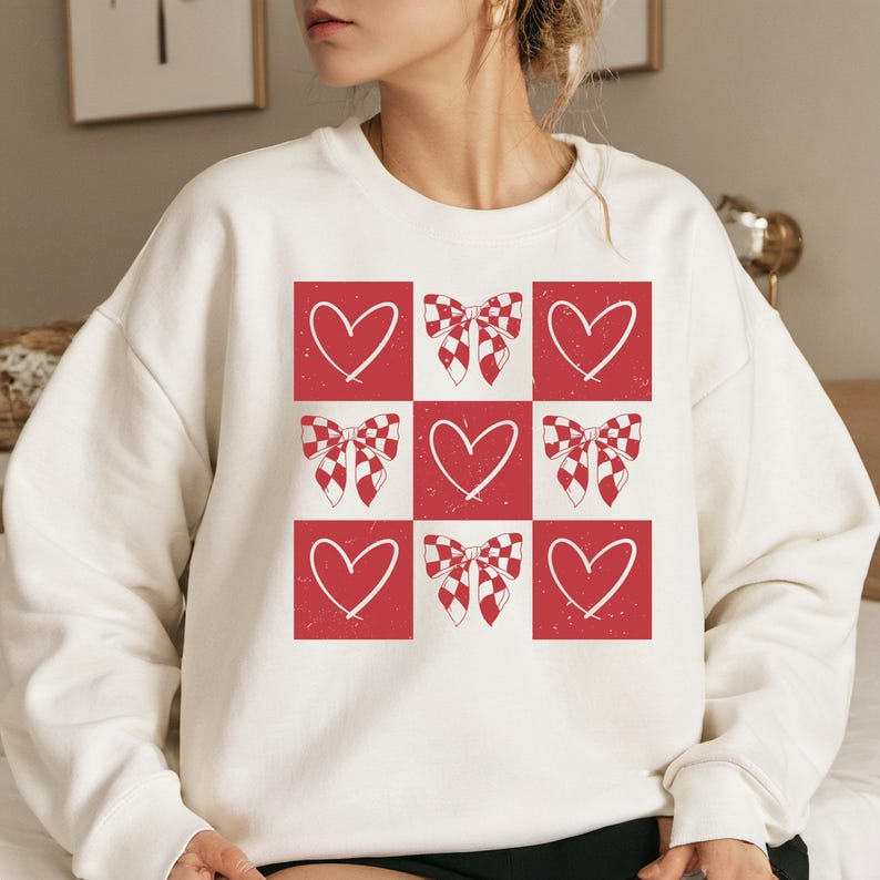 Retro Checkered Valentines Shirt Coquette Valentines Shirt Retro Valentines Day Shirt Valentines Love Shirt Valentines Bow Shirt 1766806376534.png
