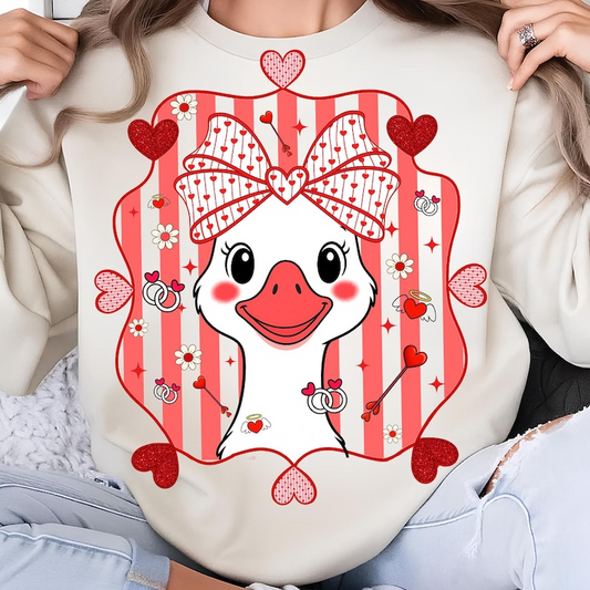 Preppy Valentines Goose Shirt Valentine Love Coquette Goose Tshirt  Cute Lovely Goose Sublimation Shirt 1767063801138.png