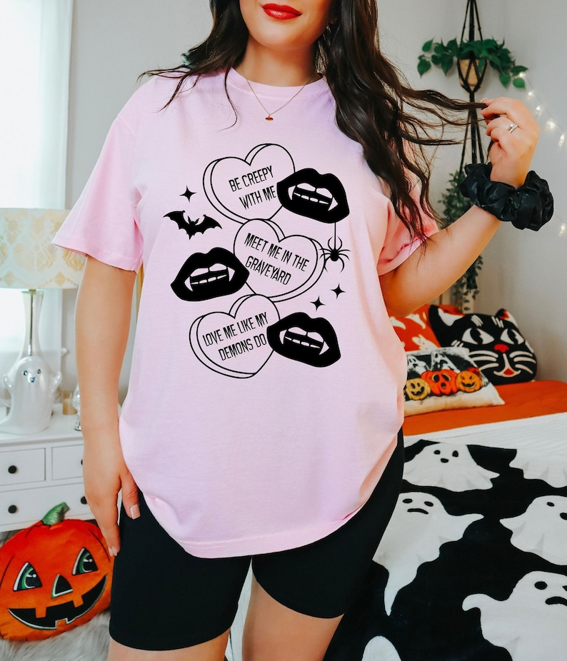 Be Creepy With Me Sweatshirt Valloween Sweatshirt Vampire Sweatshirt Vampire Valentines Valentines Sweatshirt Conversation Heart Shirt 1767165752186.png