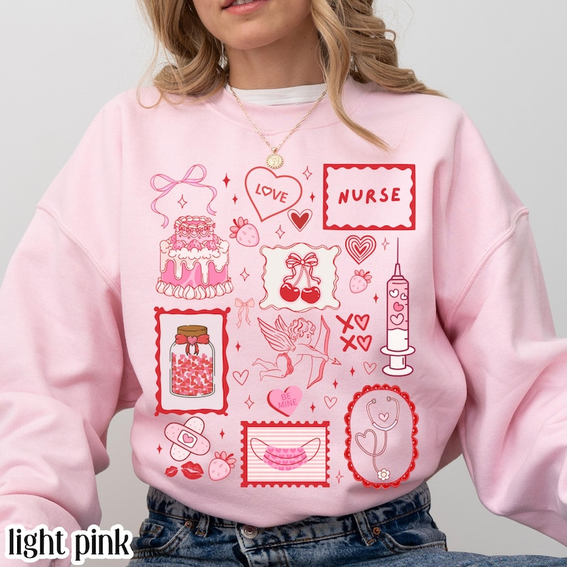 Nurse Valentines Day Sweatshirt Rn Heart Sweater Cute Pink Vday Registered Nurse Crewneck Pediatric Love Pullover For Hospital Staff 1767671236471.png
