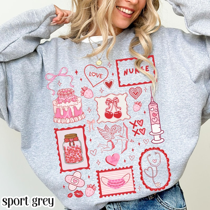 Nurse Valentines Day Sweatshirt Rn Heart Sweater Cute Pink Vday Registered Nurse Crewneck Pediatric Love Pullover For Hospital Staff 1767671236932.png